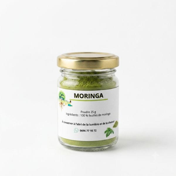 Poudre de moringa 25g, fond blanc o'm nature - kairosea