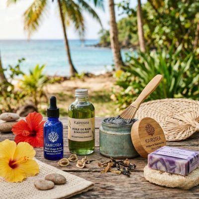 sérum savon huile masque naturels - cosmétiques caribéens artisanaux kairosea Martinique